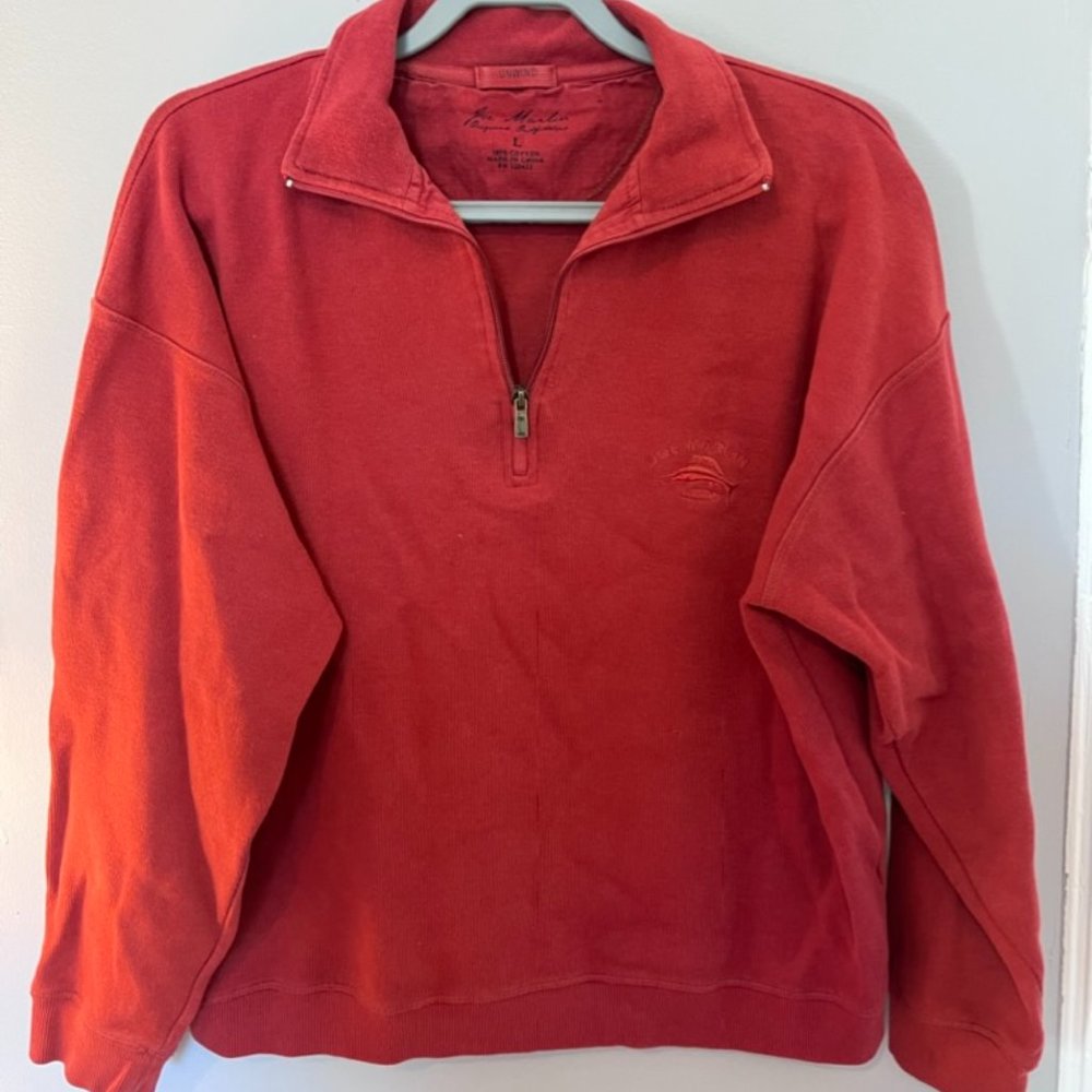 Red Quarter-zip Sweater